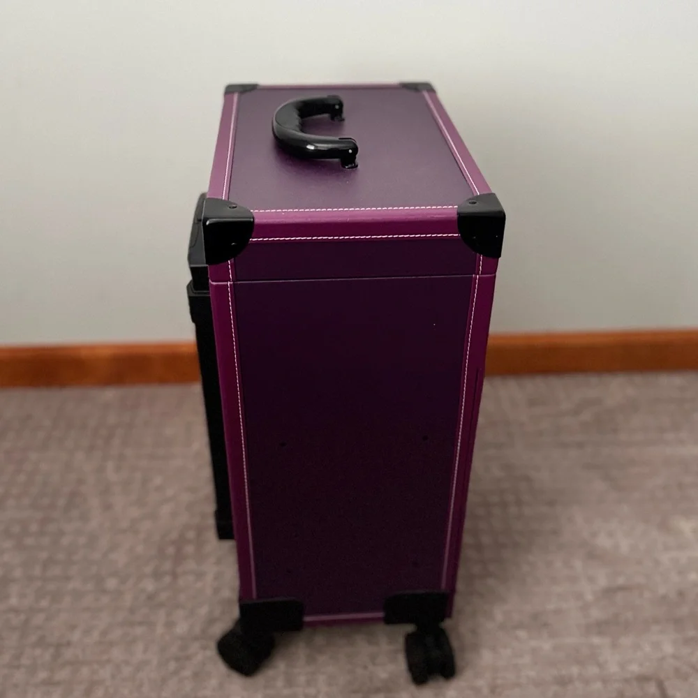 Elegant Purple Rolling Makeup Organizer